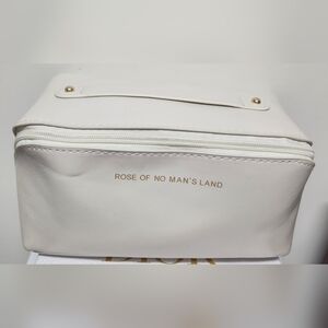 Large Vegan Leather Water-Resistant Travel Makeup Bag Clear Zipper Pouch NWOT